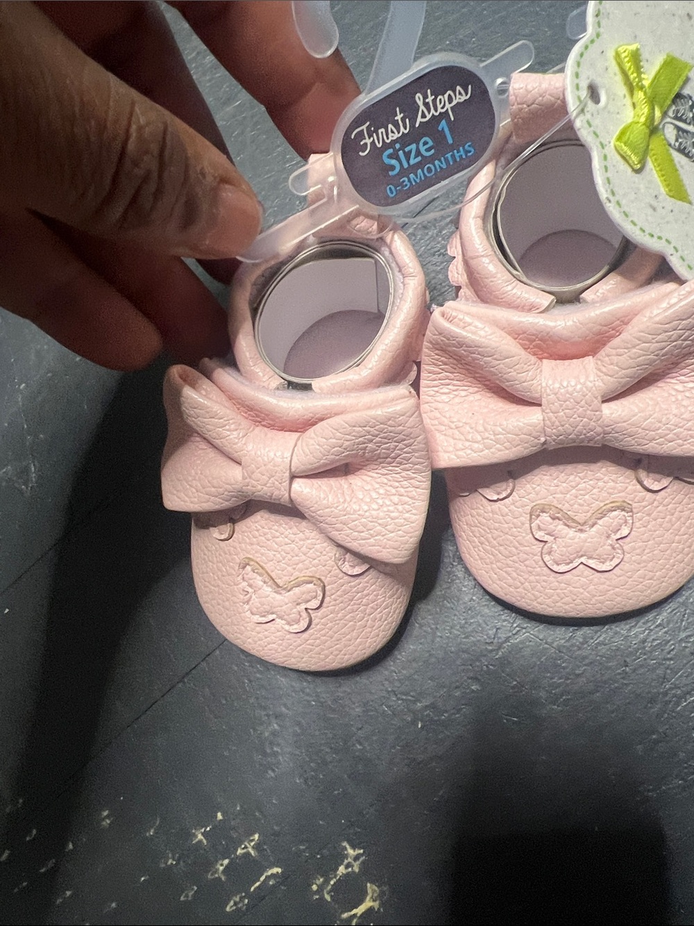 First Steps Baby Bow Moccasins - Light Pink